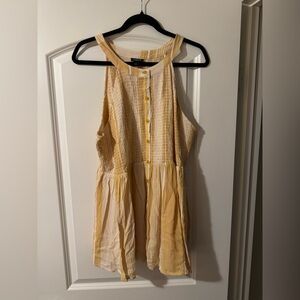 Torrid Yellow Sleeveless Crinkle Top